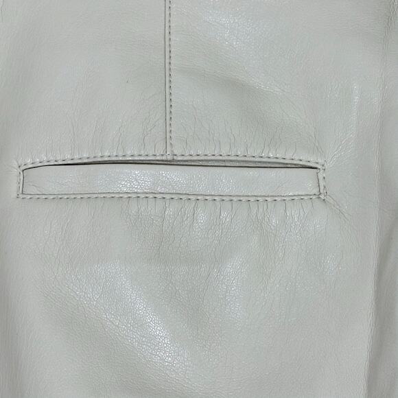 Aritzia Babaton Women's Vegan Leather Creamy taupe Pants Size 10 - Picture 6 of 7
